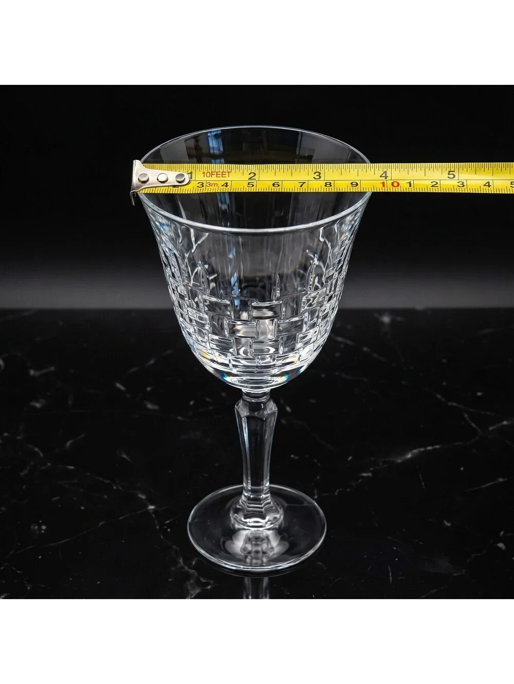 Vintage Set of 3 Towle Austria Lead Crystal Wine Glasses Goblets 24% Lead 8.5